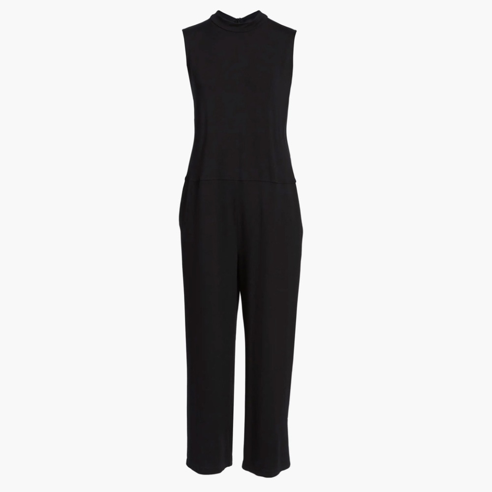 Plus Size Eileen Fisher Jersey Crop Wide Leg Jumpsuit